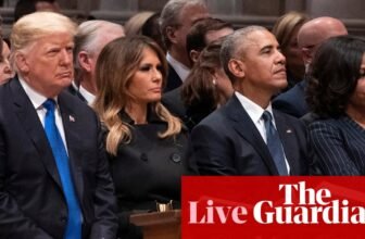 Donald Trump prompts fury after posting racist video about Barack and Michelle Obama – US politics live | Donald Trump