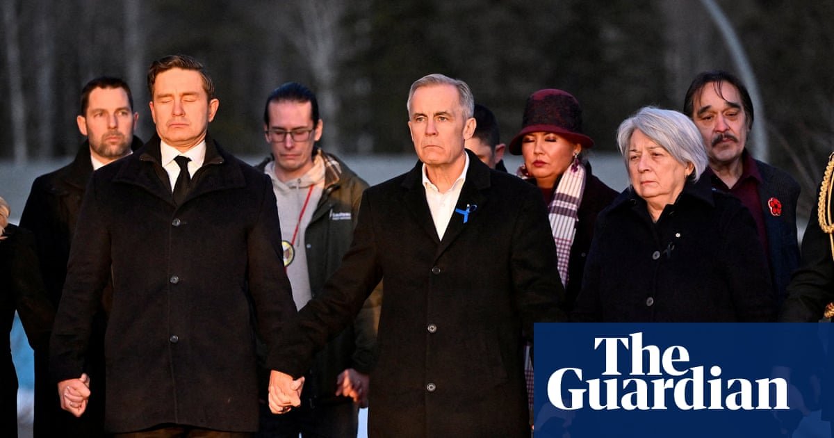 Mark Carney joins hands with Canada opposition leader as he pays tribute to school shooting victims | Tumbler Ridge school shooting